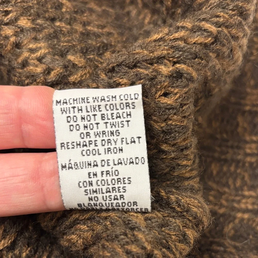 Cozy Brown Cowl Neck Women's Sweater Size Large